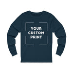motorbikes custom print unisex long sleeves navy