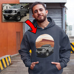 Ford custom print unisex hoodie mockup navy
