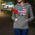 Ford custom print unisex hoodie mockup sport grey