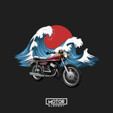 jdm custom digital drawing mockup yamaha classic motorcycle