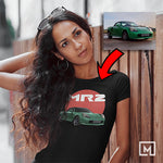 JDM custom print for women fitted t-shirt mockup black