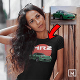 JDM custom print for women fitted t-shirt mockup black