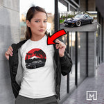 JDM custom print for women fitted t-shirt mockup white