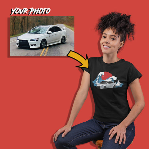 jdm custom print for women fitted t-shirt