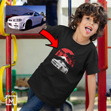 jdm custom print for kids unisex t-shirt mockup black