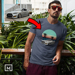 kdm custom print for men t-shirt mockup navy