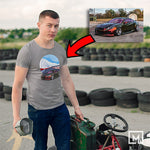 kdm custom print for men t-shirt mockup sport grey