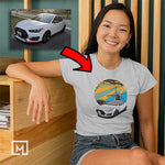 kdm custom print for women t-shirt mockup athletic grey
