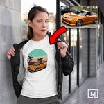 kdm custom print for women t-shirt mockup white