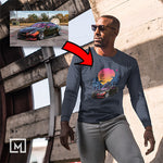 kdm custom print unisex long sleeves mockup navy