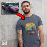kdm custom print unisex t-shirt mockup navy