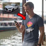 kdm custom print v-neck t-shirt mockup navy