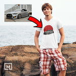 kdm custom print v-neck t-shirt mockup white