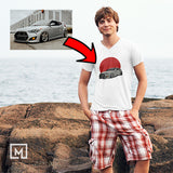kdm custom print v-neck t-shirt mockup white