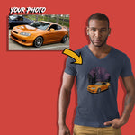 kdm custom print v-neck t-shirt