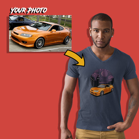 kdm custom print v-neck t-shirt