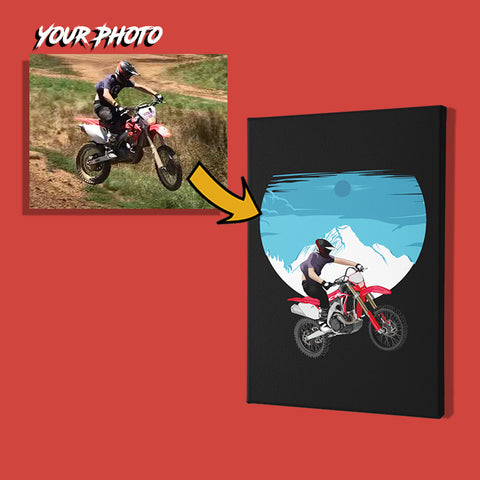 motorcycles custom print canvas mockup