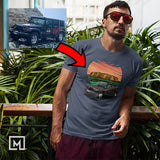 offroad custom print for men t-shirt mockup navy