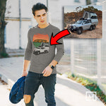 offroad custom print unisex long sleeves mockup dark heather