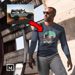 offroad custom print unisex long sleeves mockup navy