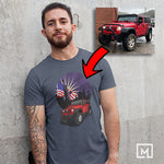 offroad custom print unisex t-shirt mockup navy