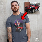 offroad custom print unisex t-shirt mockup navy