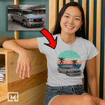trucks custom print for women fitted t-shirt mockup athletic grey