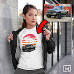 trucks custom print for women fitted t-shirt mockup white
