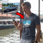 trucks custom print for men v-neck t-shirt mockup navy