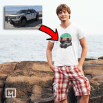 trucks custom print for men v-neck t-shirt mockup white