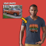 trucks custom print t-shirt v-neck