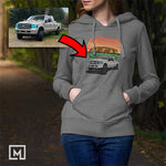 trucks custom print unisex hoodie mockup dark heather