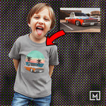 trucks custom print for kids unisex t-shirt mockup sport grey