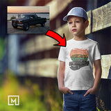 trucks custom print for kids unisex t-shirt mockup white