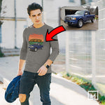 trucks custom print unisex long sleeves mockup dark heather