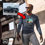 trucks custom print unisex long sleeves mockup navy