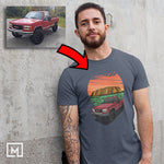 trucks custom print unisex t-shirt mockup navy