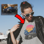 trucks custom print unisex t-shirt mockup sport grey