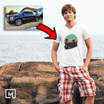 usdm custom print v-neck t-shirt mockup white
