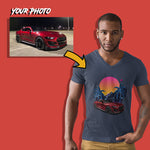 usdm custom print v-neck t-shirt